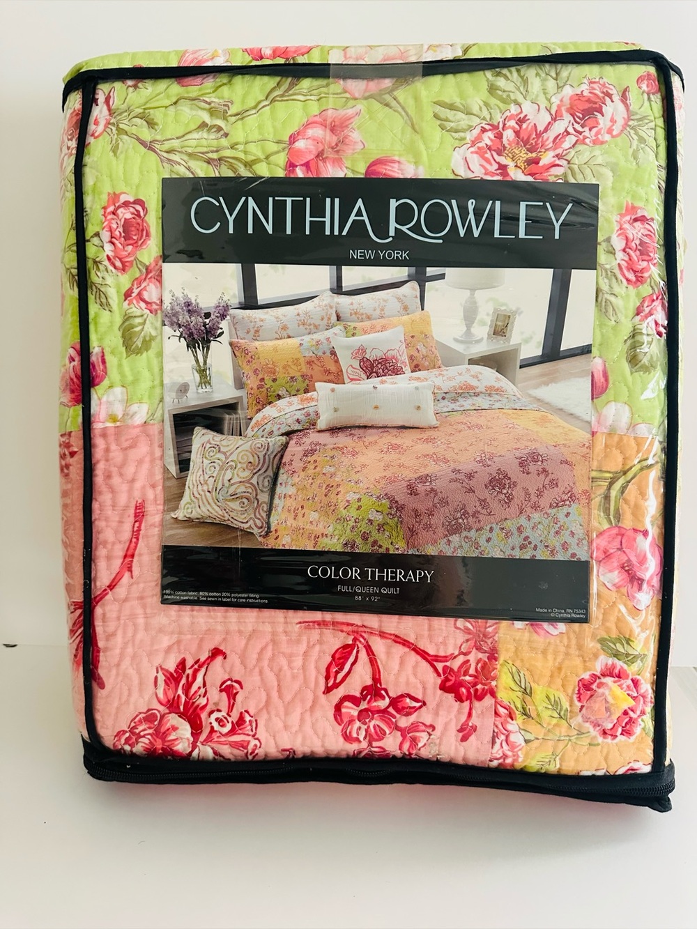 Cynthia Rowley Color Therapy Floral Multicolor Quilt Full/Queen